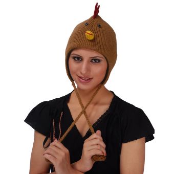 BROWN CHICKEN FACED ANIMAL HAT [BROWN] [AFH0067-BR-ONE SIZE]