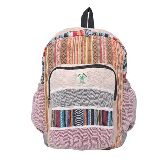 The Collection Royal Hemp and Cotton Crescent Patched Backpack