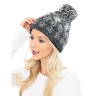 Patterned Beanie Hat [GREY] [CH0095-GY-ONE SIZE]