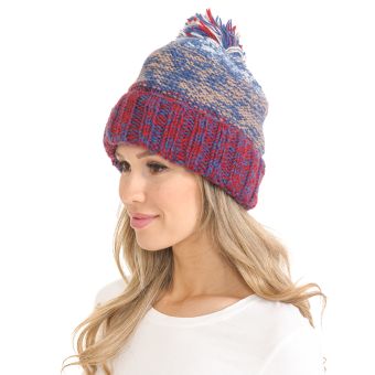 Melange Woolen Beanie Hat [BLUE] [CHN2106-BU-ONE SIZE]