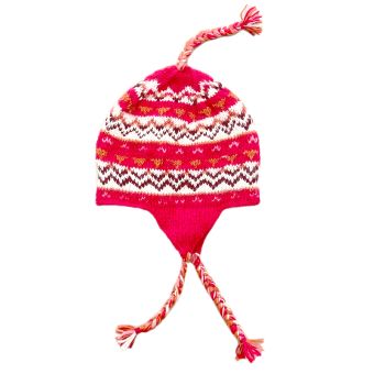 Tribal Pattern Ear Flap Woolen Hat [RED] [CHN2308-R-ONE SIZE]