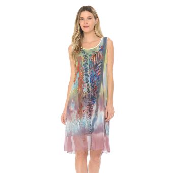 Mesh Abstract Print Dress [As Is] [DC2034-MU-S]