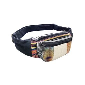 The Collection Royal Tie Dye Panel Hemp Cotton Fanny Pack Striped