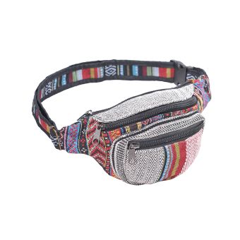 The Collection Royal Tribal Striped Hemp and Cotton Fanny Pack