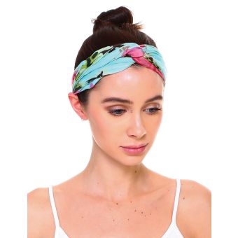 Floral Printed Twisted Cotton Headband - Assorted Colors [ASSORTED] [HBT1955-ASSORTED-ONE SIZE]