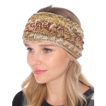 Cable Knit Woolen Headband [BROWN] [HN2102-BR-ONE SIZE]