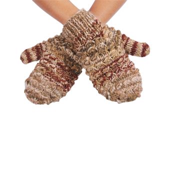 Cable Knitted Woolen Mittens [BROWN] [HWN2102-BR-ONE SIZE]