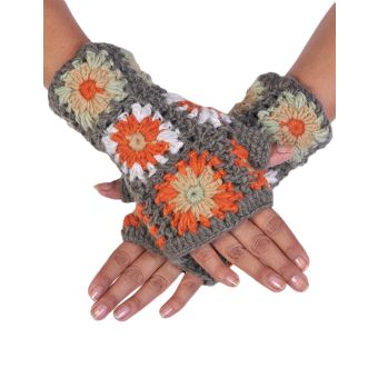 Crochet Woolen Handwarmer [BROWN] [HWN2301-BR-ONE SIZE]
