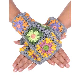 Crochet Woolen Handwarmer [CHARCOL] [HWN2301-CHA-ONE SIZE]