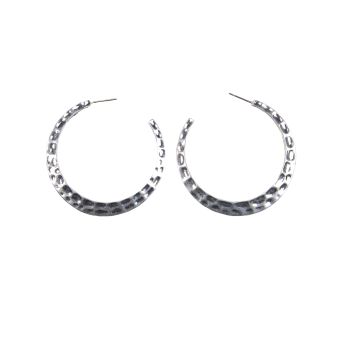 Hammered Finish Hoops [As Is] [JER1997-SIL-ONE SIZE]