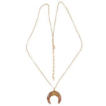 Gemstone Horn Necklace [As Is] [JN2031-GOLD-ONE SIZE]