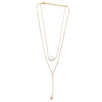 Pearl Drop Necklace [As Is] [JN2033-GOLD-ONE SIZE]