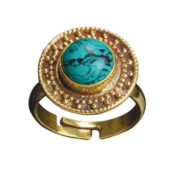 Gemstone circle Ring [As Is] [JR1911-GOLD-ONE SIZE]