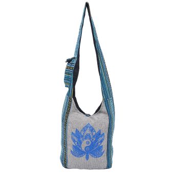 The Collection Royal Ying Yang Leaf Printed Cotton Hobo Bag