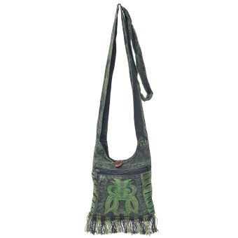 The Collection Royal Deep Dyed Owl Patched Mini Cotton Hobo Bag [GREEN] [MB0025-G-ONE SIZE]