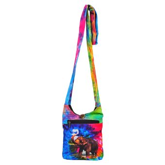 Elephant Print Tie Dye Mini Hobo Bag [As Is] [MBN20112-RA-ONE SIZE]