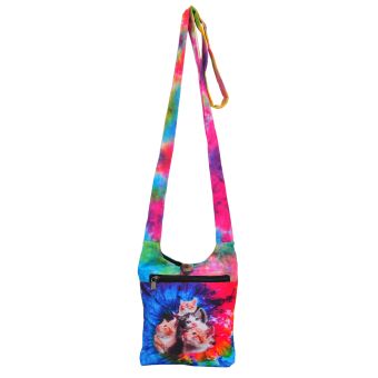 Cat Print Tie Dye Mini Hobo Bag [As Is] [MBN20115-RA-ONE SIZE]