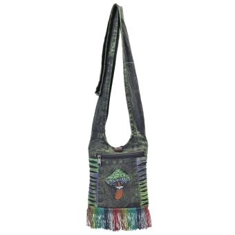 Mushroom Embroidery Mini Hobo Bag [GREEN] [MBN2303-G-ONE SIZE]