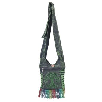 Tree of Life Embroidery Mini Hobo Bag [GREEN] [MBN2304-G-ONE SIZE]