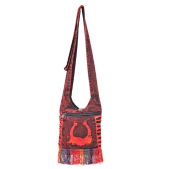Horse Shoes Embroidery Mini Hobo Bag [MAROON] [MBN2305-M-ONE SIZE]