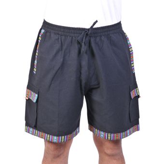 Striped Border Cotton Shorts [BLACK] [MTR2303-BL-S/M]