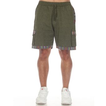 Striped Border Cotton Shorts