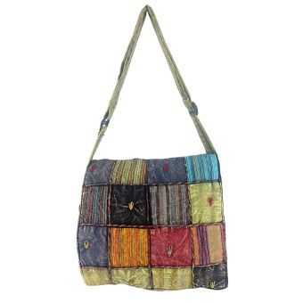Patchwork Embroidered Cotton Tote Bag