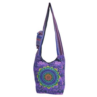 The Collection Royal Purple Mandala Printed Hobo Bag