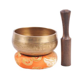 Plain Etched Om Tibetan Singing Bowl