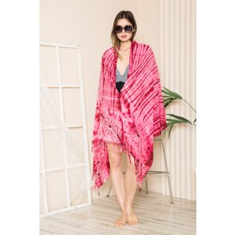 Deep Dyed Tie Dye Shawl-Sarong [RED] [SHT1801-R-ONE SIZE]