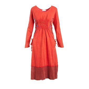 Full Sleeve Cotton Maxi Dress [RED] [SR-10-R-S]