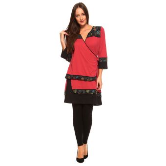 Full Sleeve Wrap Cotton Dress [As Is] [WD00139-R-S]