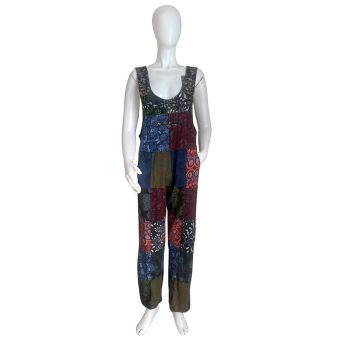 Patched and Printed Cotton Dungaree [MULTICOLORED] [WTR2310-MU-S/M]